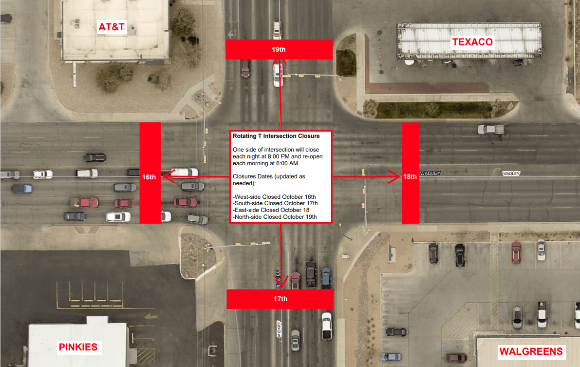 NIGHTTIME ROAD CLOSURE AT THE INTERSECTION OF MIDKIFF AND WADLEY 10102023